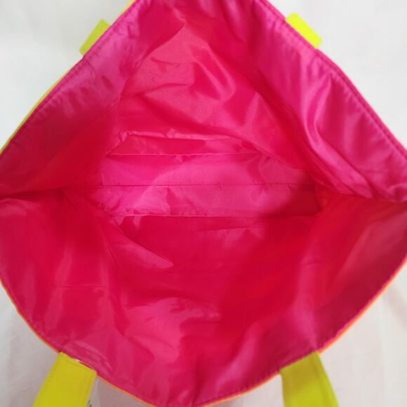 NEW Clinique DonaldX Collaboration Neon Color Handled Reusable Tote Shopping Bag - Picture 7 of 10